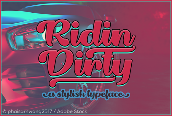 Ridin Dirty: Bold Script Font for Handmade Labels and Craft Designs